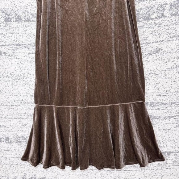 SamMos2 Velour Cami Dress Brown Fall/Winter Flare Long - Picture 5 of 5